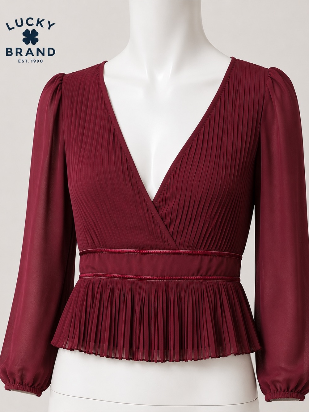 Lucky Brand Dusty Rose Satin Lined Top - Medium